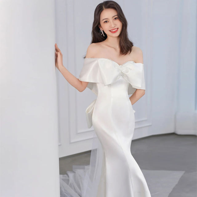 New Sexy Sweetheart Satin 2022 Mermaid Wedding Dress Plus Size Dress C2617