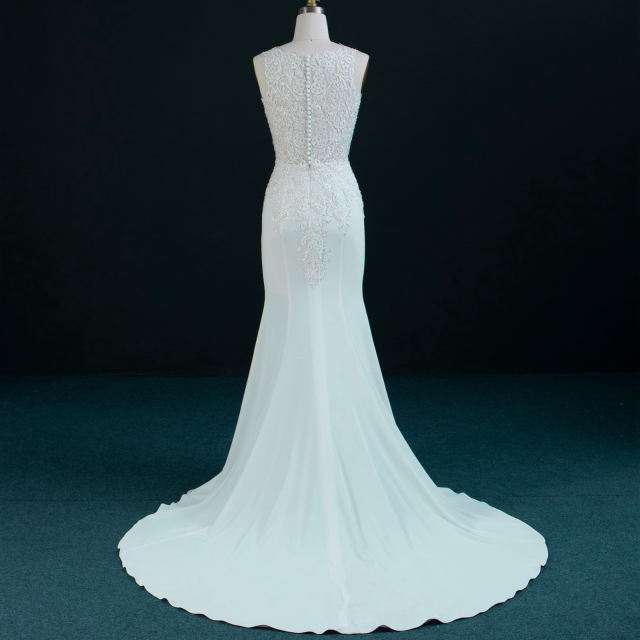 Outdoor Beach Elegant Mermaid Bridal Wedding Dresses 2022 Women Sexy Custom White Bride Ball Gown C2617