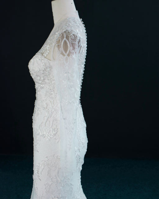 Mother of the Bride Clothing Long Sleeve Sparkle Mermaid Bridal Dress Women Vestido de novia White Gown C26192