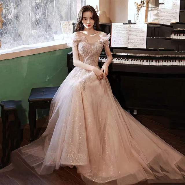 Off the Shoulder Beach Wedding Dresses Sweetheart Backless Tulle Beading Bridal Dresses C26212