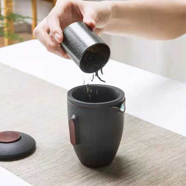 Black Pottery Portable Tea cup (7pcs)