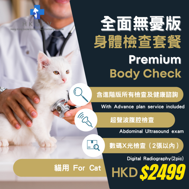 【新家體檢套餐】全面無憂版 - 貓貓專用 Body Check (Premium) For Cat