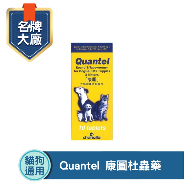 Quantel 康圖犬貓用除蟲片 (2片／10片裝)