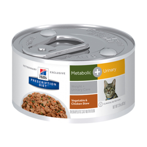 Hill's 貓罐頭 處方糧 Metabolic 肥胖基因代謝及泌尿系統護理配方 雞肉燉蔬菜 2.9oz