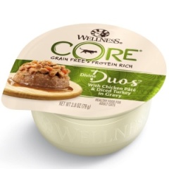 WELLNESS CORE 貓罐頭 無穀物 Divine Duos 雙重滋味杯 雞茸配火雞肉丁 2.8oz (青綠色)