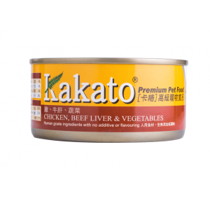 Kakato卡格 貓狗罐頭 雞肉及牛肝及蔬菜 170g (貓狗共用)
