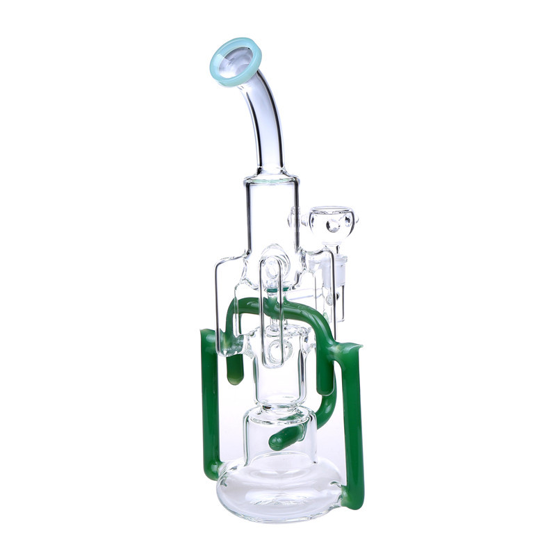 13.2" Recycler Glass Water Pipe Bong With 14mm Female Joint