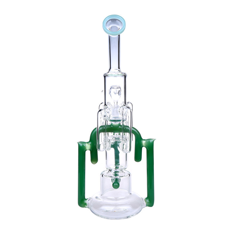 13.2" Recycler Glass Water Pipe Bong With 14mm Female Joint