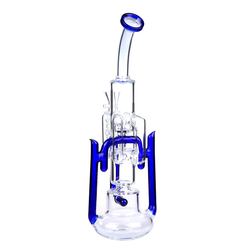13.2" Recycler Glass Water Pipe Bong With 14mm Female Joint