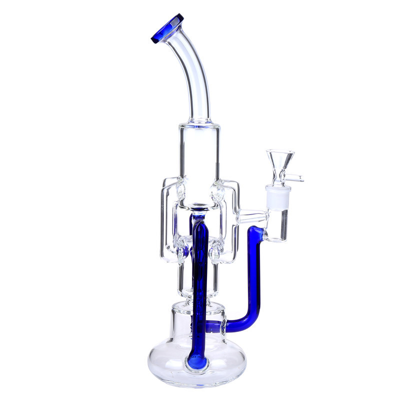 13.2" Recycler Glass Water Pipe Bong With 14mm Female Joint