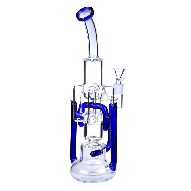 13.2" Recycler Glass Water Pipe Bong With 14mm Female Joint