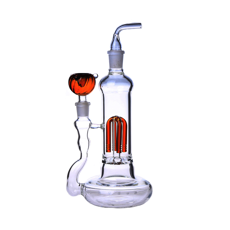 Orange Tree Perc Glass Bong With Mouthpiece