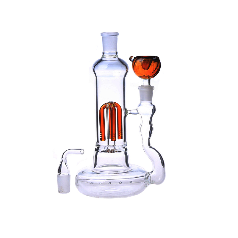 Orange Tree Perc Glass Bong With Mouthpiece