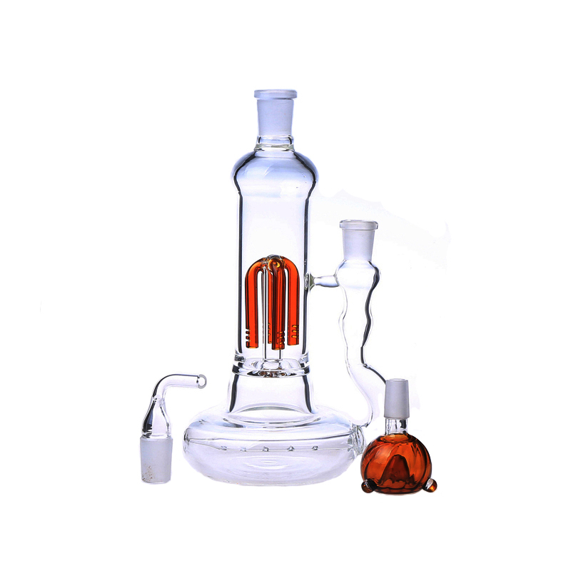 Orange Tree Perc Glass Bong With Mouthpiece