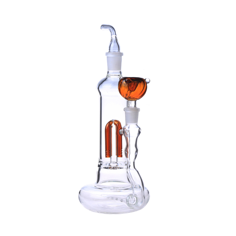 Orange Tree Perc Glass Bong With Mouthpiece