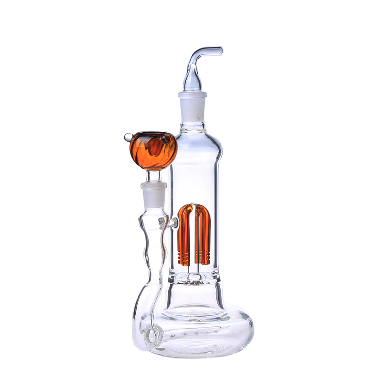 Orange Tree Perc Glass Bong With Mouthpiece