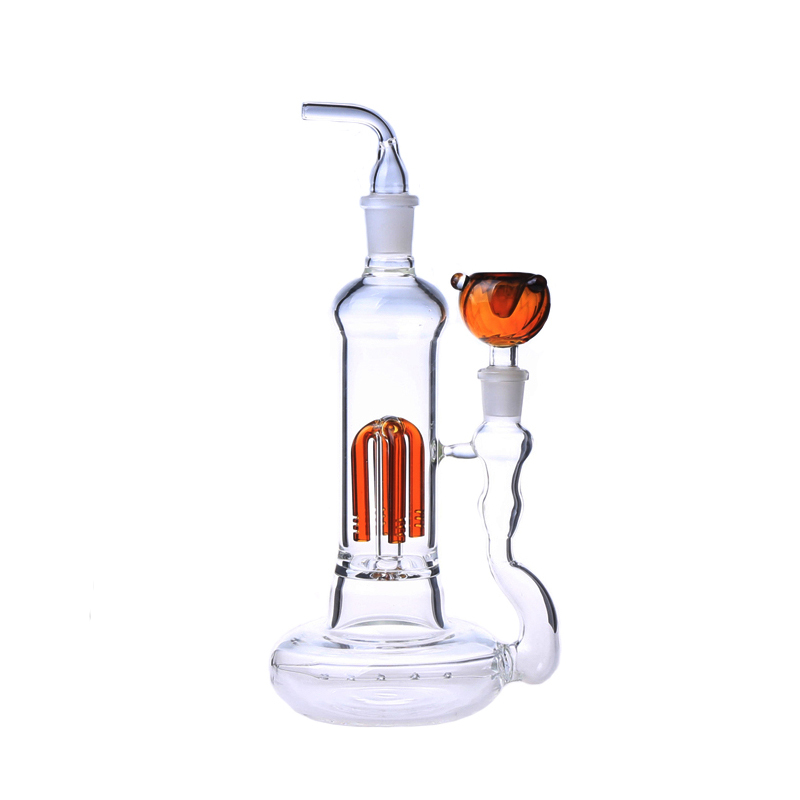 Orange Tree Perc Glass Bong With Mouthpiece