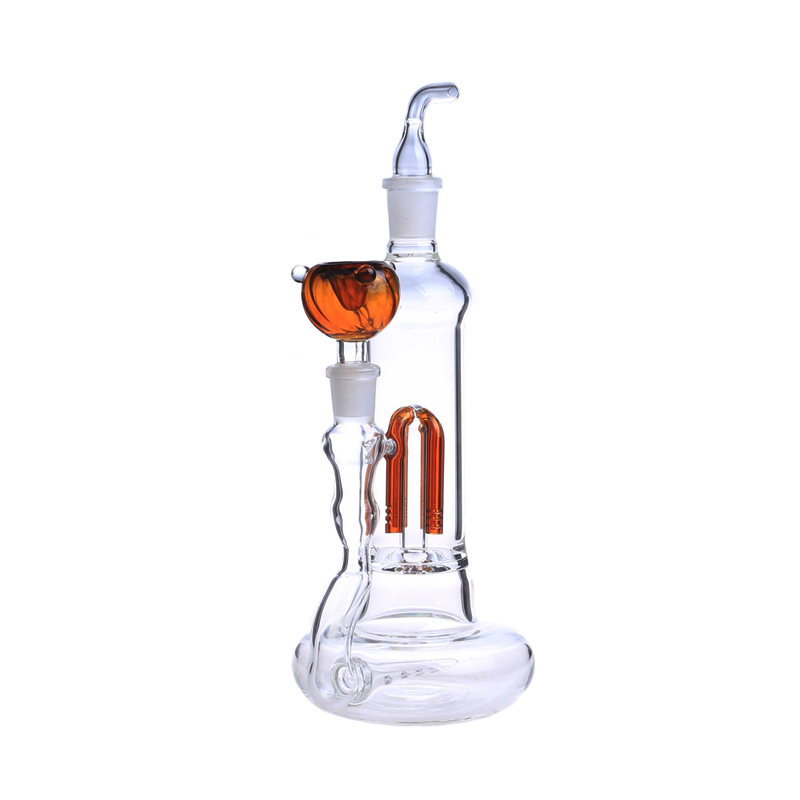 Orange Tree Perc Glass Bong With Mouthpiece