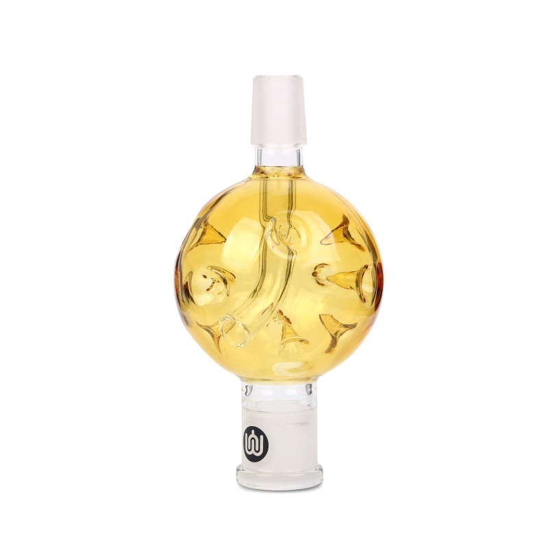 Yimi Hookah Yellow Ball Molasses Catcher Height 13.5cm Dia 7cm 18mm Female Joint-18mm Male Joint