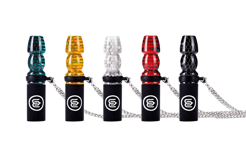 Premium Food Grade Resin Hookah Personal Sanitary Mouthpiece with 304 Stainless Steel Chain and PU Leather Pouch