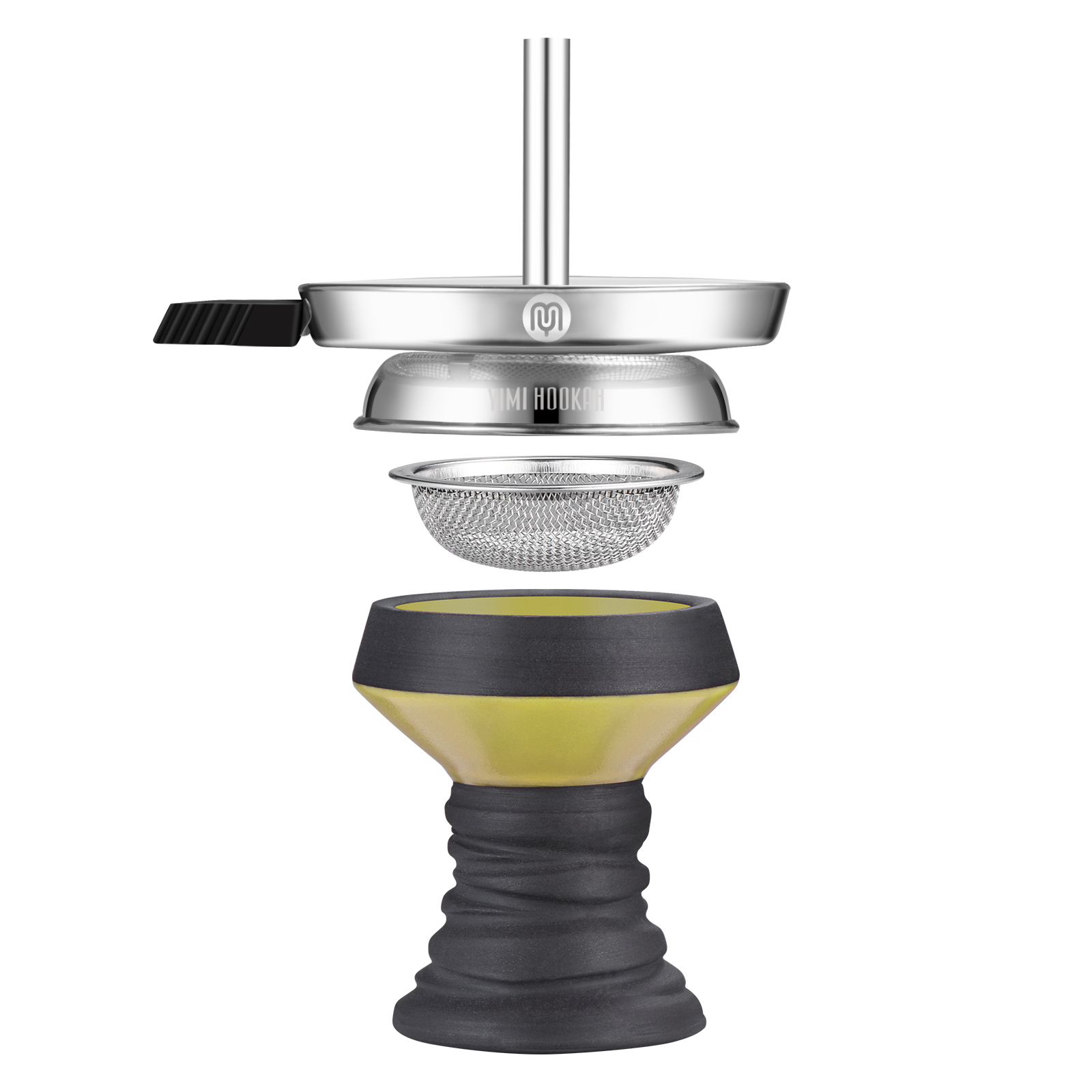 Yimi Hookah Premium Ceramic Hookah Bowl, Stainless Steel Bowl Screen, Hookah Chimney Charcoal Bowl Kit
