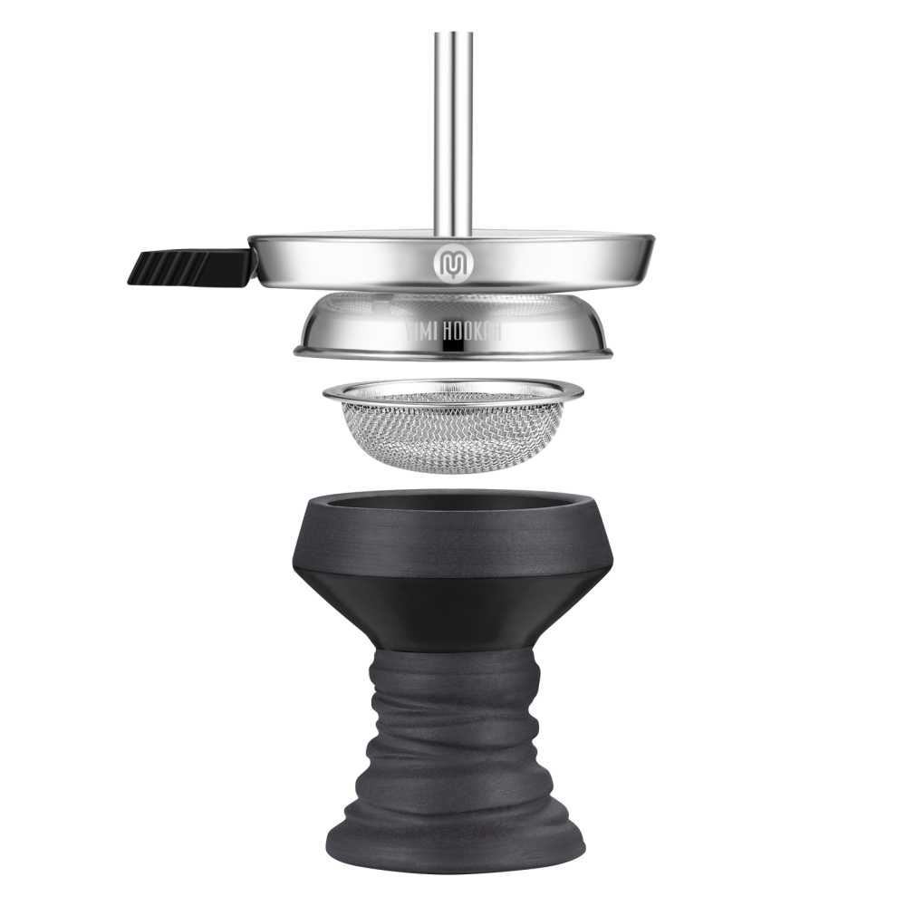 Yimi Hookah Premium Ceramic Hookah Bowl, Stainless Steel Bowl Screen, Hookah Chimney Charcoal Bowl Kit
