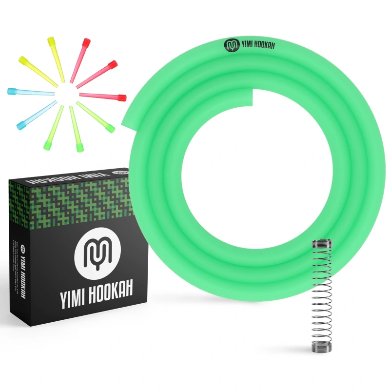 Glow In The Dark Hookah Hose | Shisha Mouth Tips | Hookah Hose Spring | Kit - Green