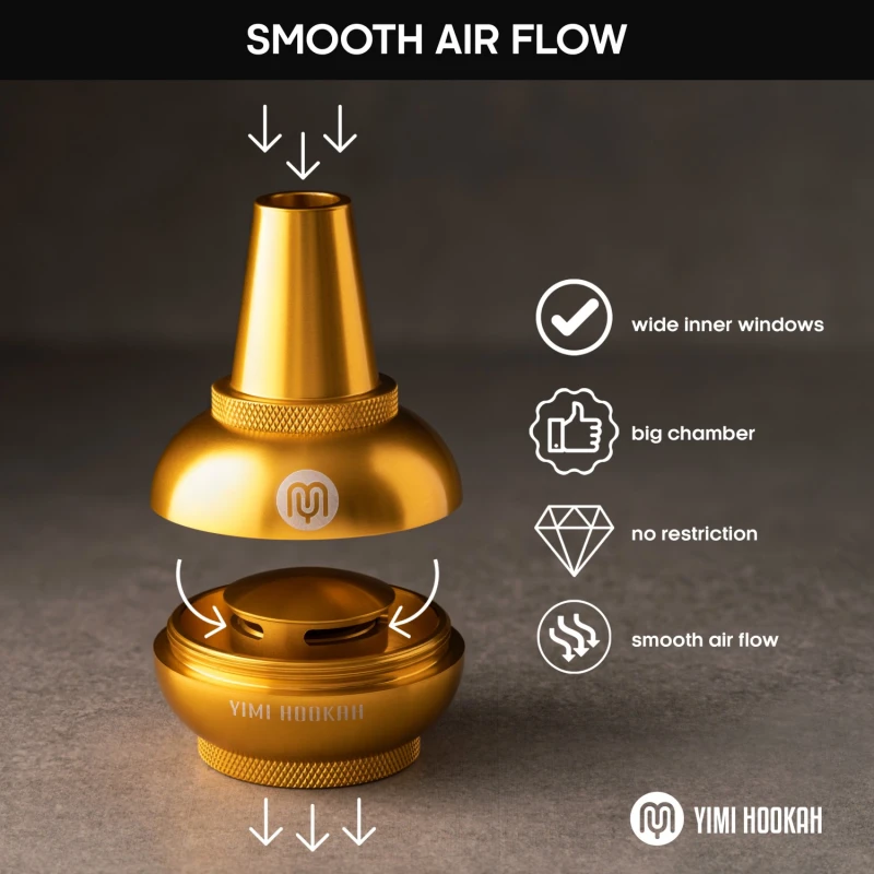 Yimi Hookah Shisha Molasses Catcher Universal Aluminium Catcher with Adaptor Gold