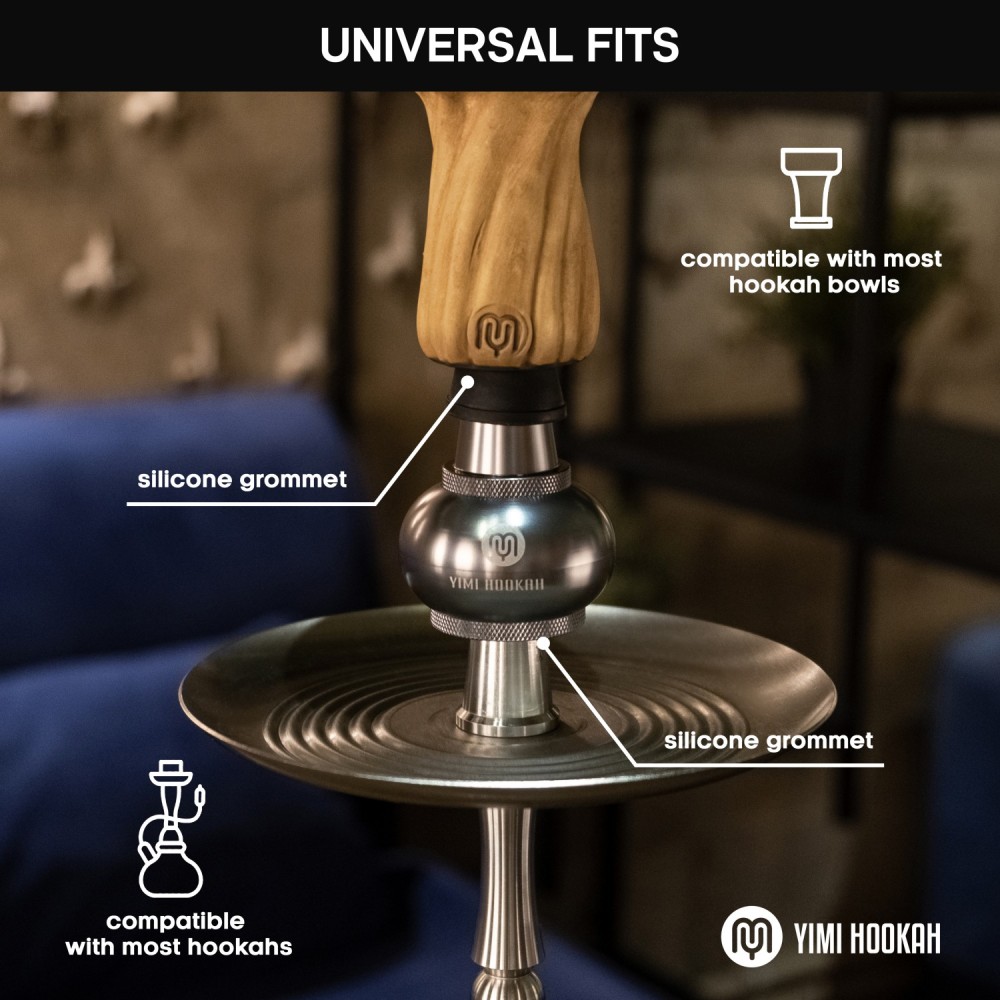 Yimi Hookah Shisha Molasses Catcher Universal Aluminium Catcher with Adaptor Gray