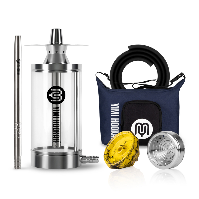 Mini Portable Travelling Hookah - Nix Silver Premium Package
