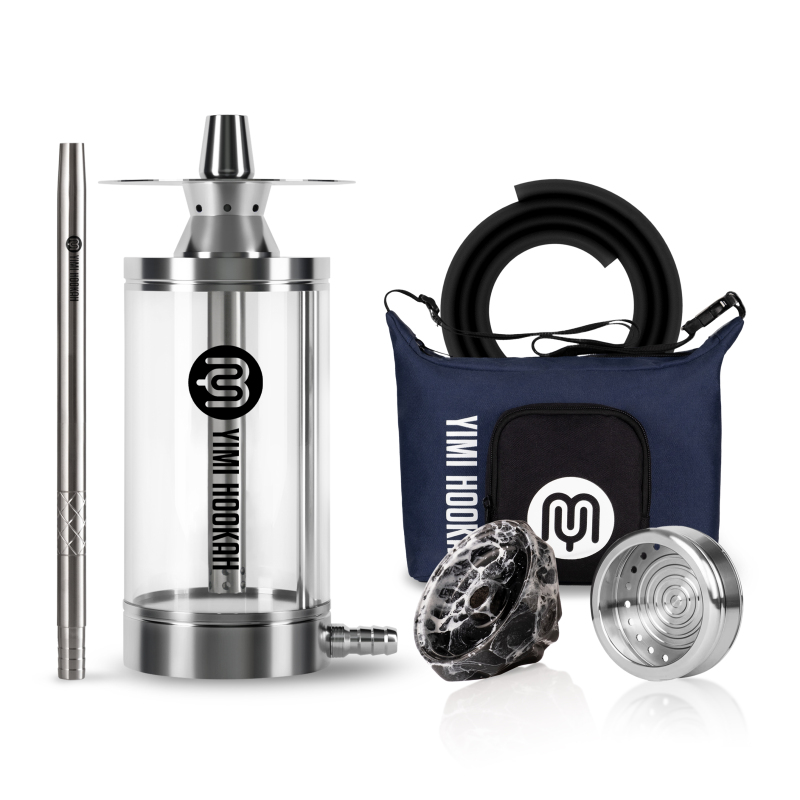 Mini Portable Travelling Hookah - Nix Silver Premium Package