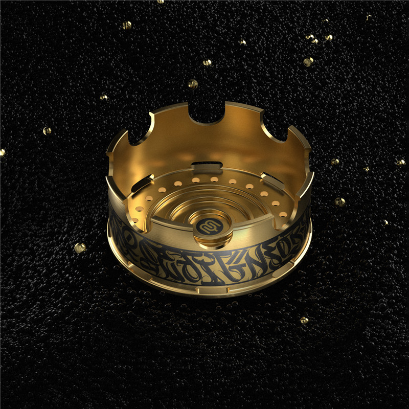 Stainless Steel Hookah Heat Management System Crown Hookah HMD -Gold