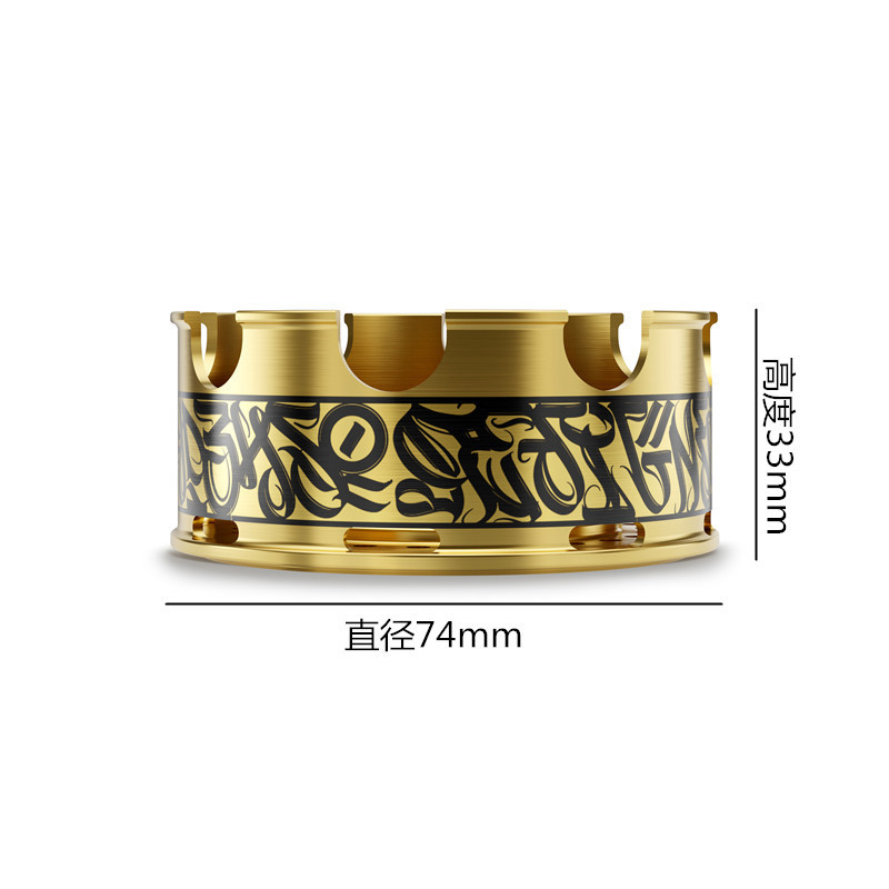 Stainless Steel Hookah Heat Management System Crown Hookah HMD -Gold