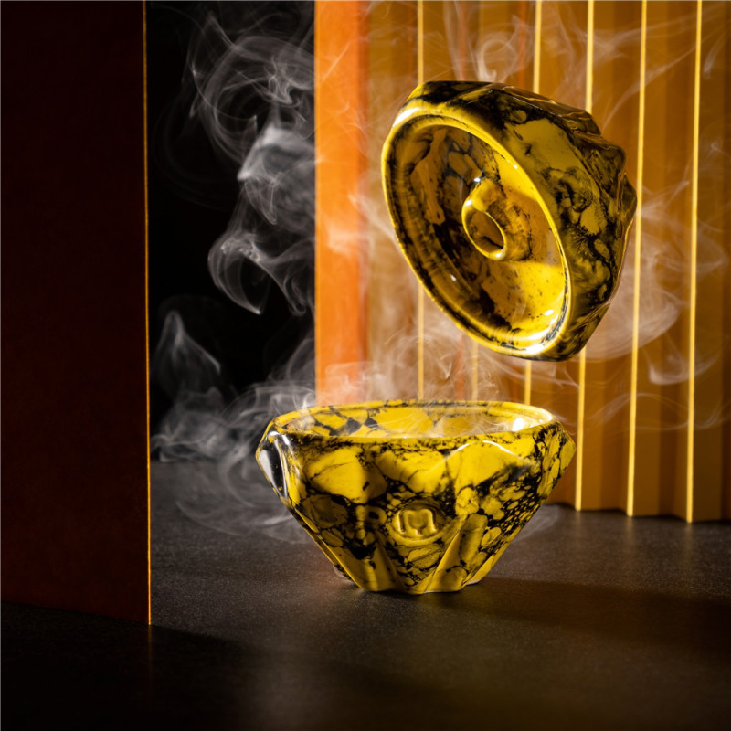 Diamond Clay Phunnel Hookah Bowl-Yellow