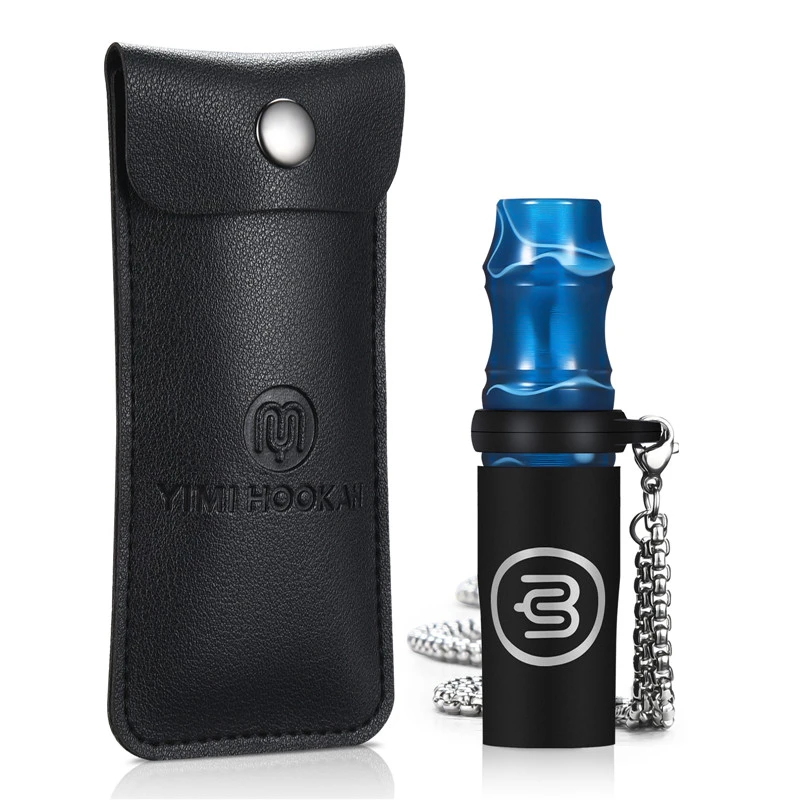 Yimi Hookah Mouth Tips Resin Shisha Mouthpiece with Pouch Stainless steel Chain