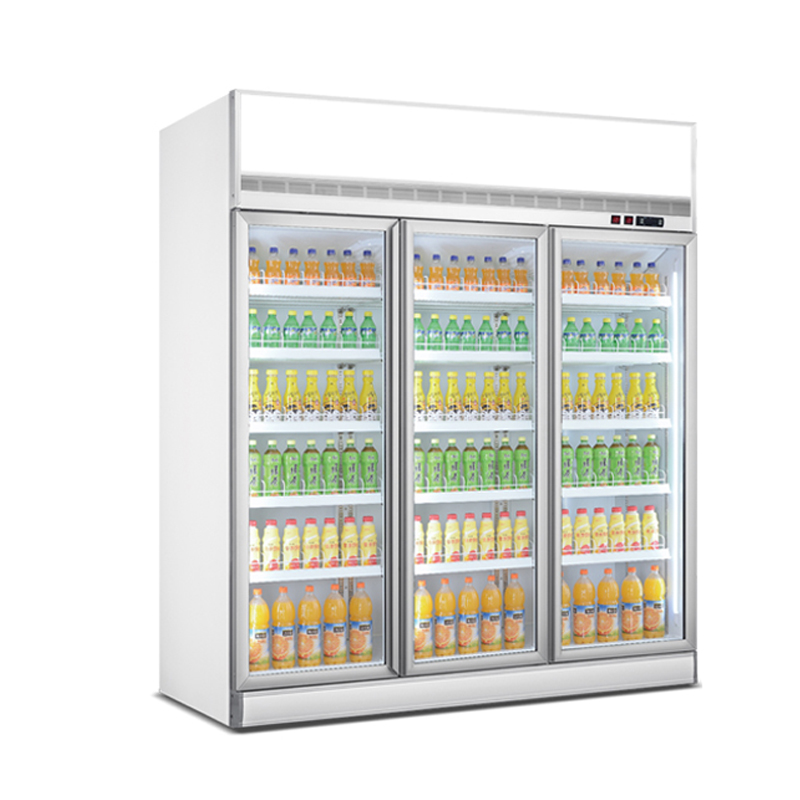 三门顶装冷藏展示柜-白色