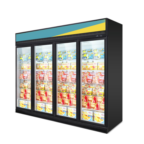 4门顶装冷冻展示柜-黑色
