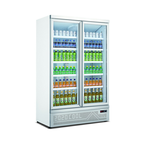 双门底装冷藏展示柜-白色