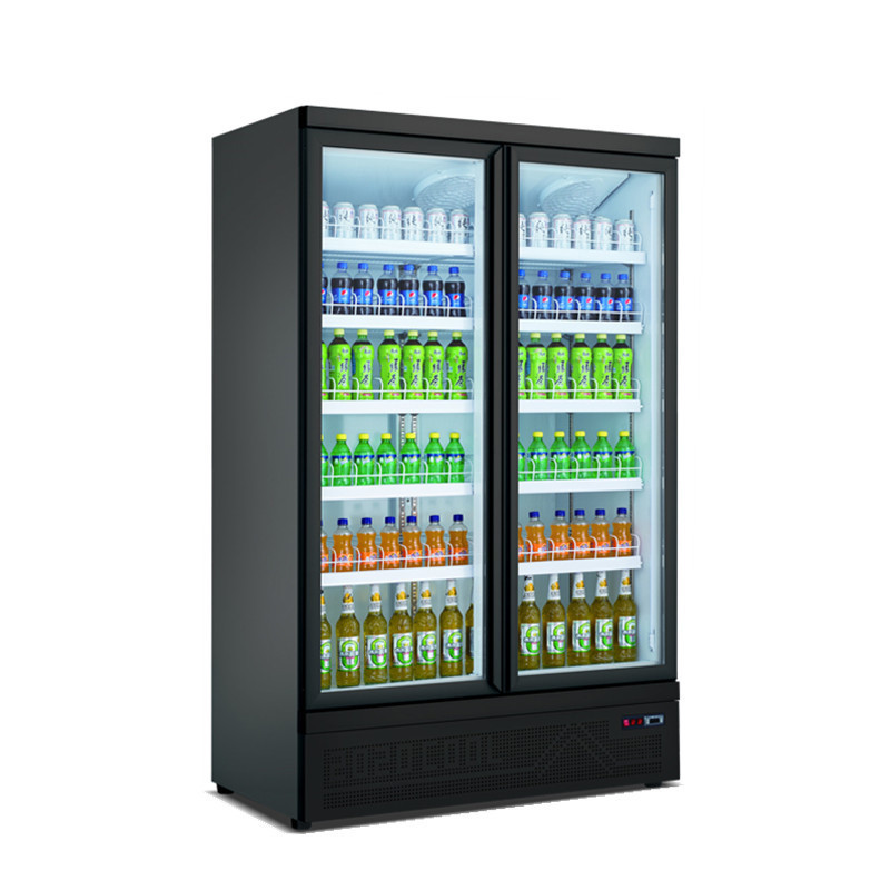 Double Door Bottom Mounted Refrigerated Showcase-Black