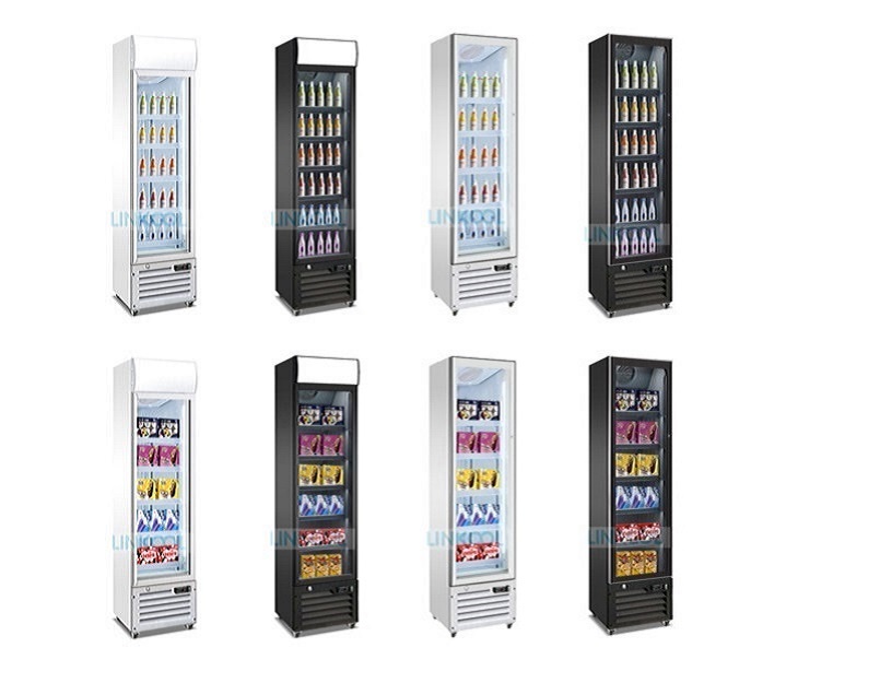 Showcase fridge led light supermarket cooler glass door retail soft drink display cooler
