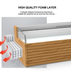 Horizontal Open Type Display Cooler Supermarket Butchery Fridge Glass Meat Chiller Display Showcase