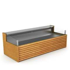 Horizontal Open Type Display Cooler Supermarket Butchery Fridge Glass Meat Chiller Display Showcase