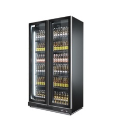 Beer Soft Drink Double Glass Fridges Upright Showcase Chiller Commercial Refrigeration Equipment