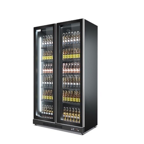 Beer Soft Drink Double Glass Fridges Upright Showcase Chiller Commercial Refrigeration Equipment