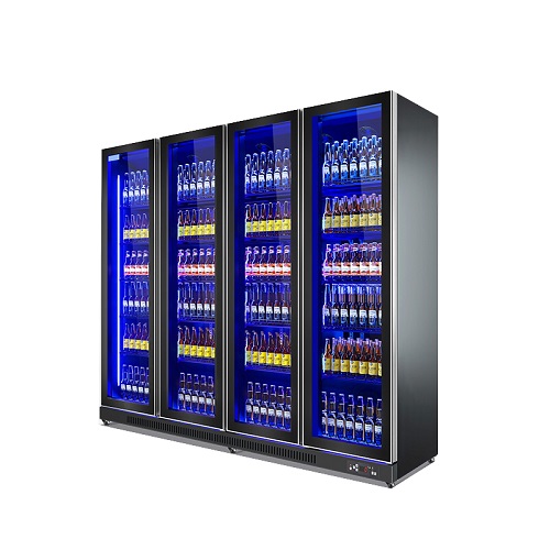 Stainless Steel Cold Drink Freezer Commercial Display Fridge Beer Refrigerator
