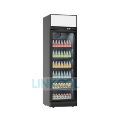 Glass Door Drink Cooler Storage Fridge Led Light Upright Display Refrigerator