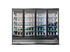 Upright 4 Glass Door Cooler Supermarket Bar Beer Refrigerator Commercial Fridge Display Showcase