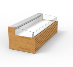 Horizontal Open Type Display Cooler Supermarket Butchery Fridge Glass Meat Chiller Display Showcase