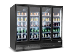 Fan Cooling No Frost Commercial Refrigerated Cabinet Juice Milk Beer Fridge Cooler Glass Door Refrigerator