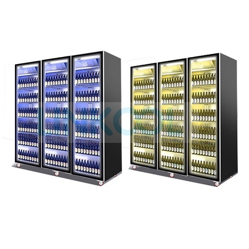 Commercial Supermarket Glass Door Chiller Drink Bottles Beverage Bar Fridge